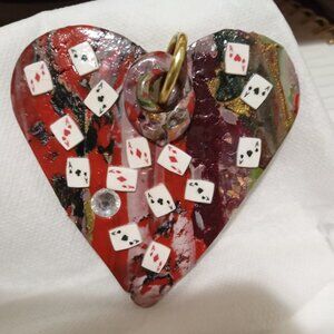 QUEEN OF HEARTS KEY CHAIN / BAG CHARM